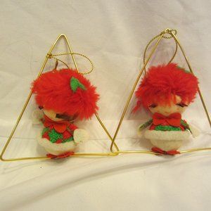 RARE RETRO 60'S PAIR OF TIGHTROPE/TRAPEZE WALKER ORNAMENTS, MADE IN JAPAN